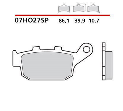 Sintered rear brake pads - MQ-07HO27-SP-P