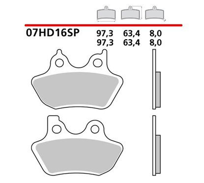Sintered rear brake pads - MQ-07HD16-SP-P