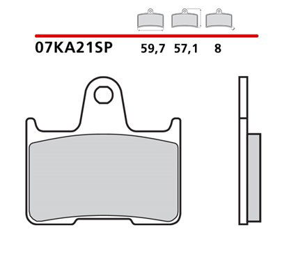 Sintered rear brake pads - MQ-07KA21-SP-P
