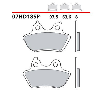 Sintered rear brake pads - MQ-07HD18-SP-P