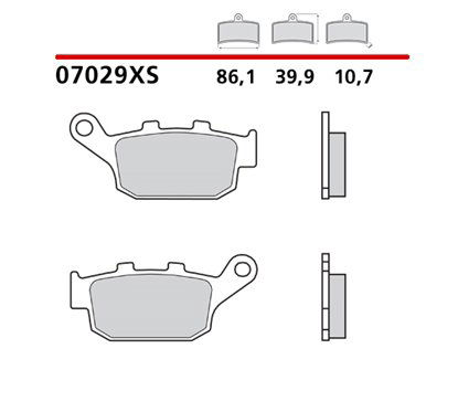 Sintered rear brake pads for scooters - MQ-07029-XS-P