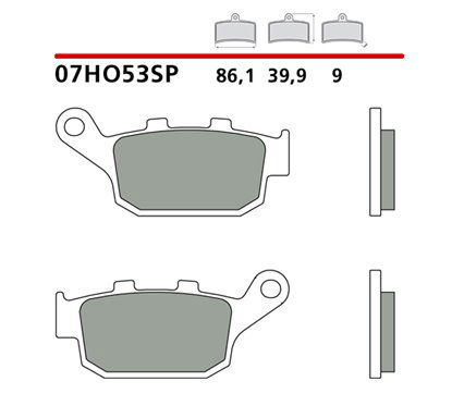 Sintered rear brake pads - MQ-07HO53-SP-P