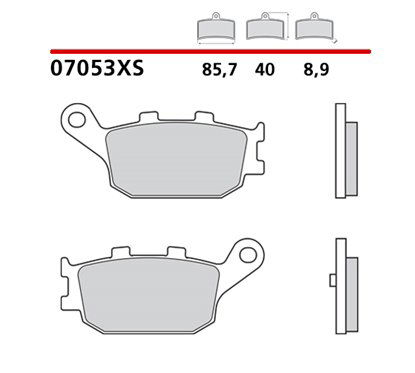 Sintered rear brake pads for scooters - MQ-07053-XS-P