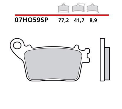 Sintered rear brake pads - MQ-07HO59-SP-P