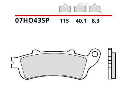 Sintered rear brake pads - MQ-07HO43-SP-P
