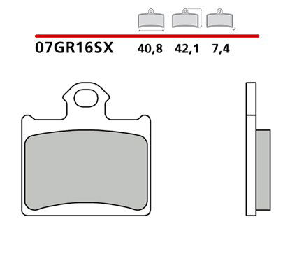 Off-road soft sintered rear brake pads - MQ-07GR16-SX-P