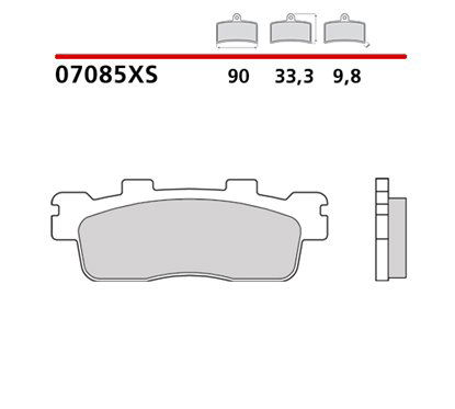 Sintered rear brake pads for scooters - MQ-07085-XS-P