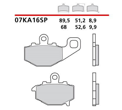 Sintered rear brake pads - MQ-07KA16-SP-P