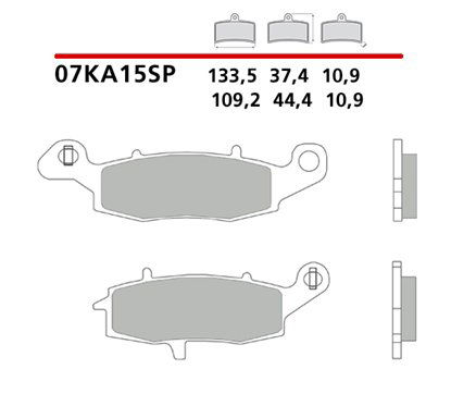 Sintered rear brake pads - MQ-07KA15-SP-P