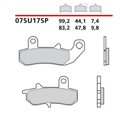 Sintered rear brake pads - MQ-07SU17-SP-P