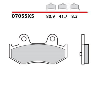Sintered rear brake pads for scooters - MQ-07055-XS-P