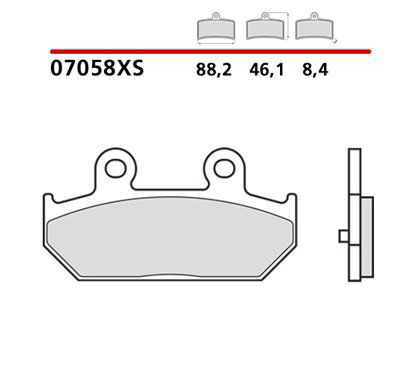 Sintered rear brake pads for scooters - MQ-07058-XS-P