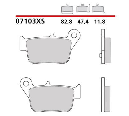 Sintered rear brake pads for scooters - MQ-07103-XS-P