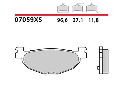 Sintered rear brake pads for scooters - MQ-07059-XS-P