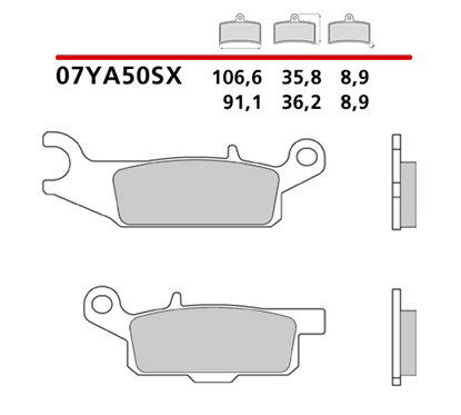Off-road soft sintered rear brake pads - MQ-07YA50-SX-P