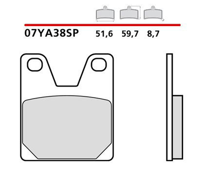 Sintered rear brake pads - MQ-07YA38-SP-P