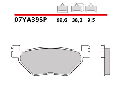 Sintered rear brake pads - MQ-07YA39-SP-P
