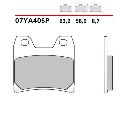 Sintered rear brake pads - MQ-07YA40-SP-P