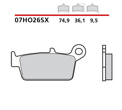 Off-road soft sintered rear brake pads - MQ-07HO26-SX-P