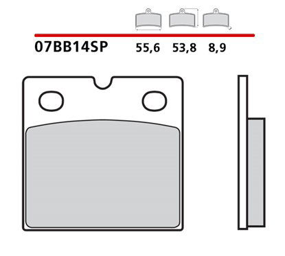 Sintered rear brake pads - MQ-07BB14-SP-P