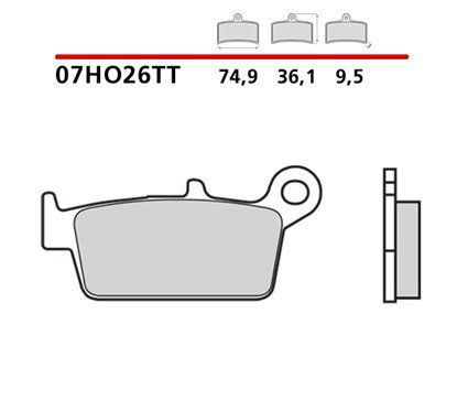 Organic rear brake pads off-road - MQ-07HO26-TT-P