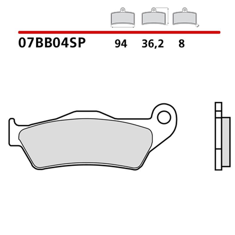 Sintered rear brake pads - MQ-07BB04-SP-P