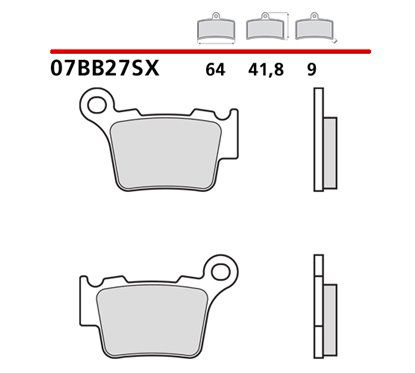 Off-road soft sintered rear brake pads - MQ-07BB27-SX-P
