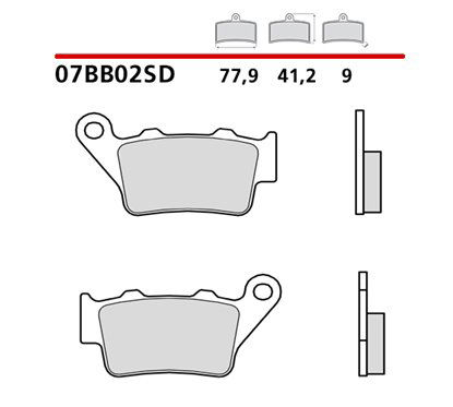 Off-road sintered rear brake pads - MQ-07BB02-SD-P