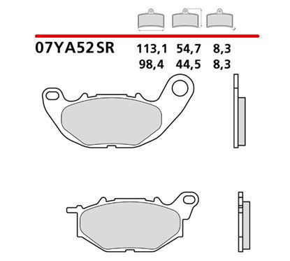 Soft sintered front brake pads - MQ-07YA52-SR-A