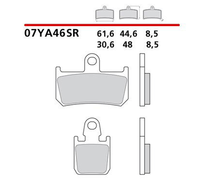 Soft sintered front brake pads - MQ-07YA46-SR-A