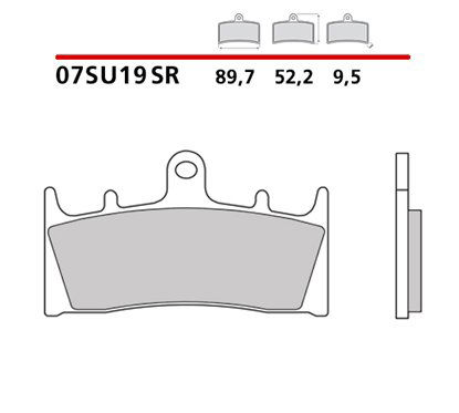 Soft sintered front brake pads - MQ-07SU19-SR-A