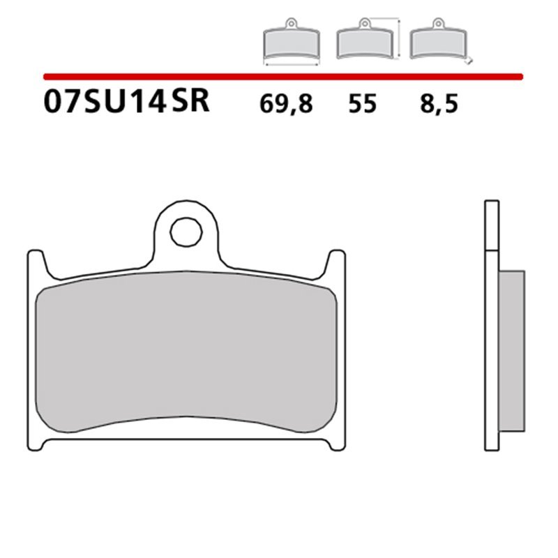 Soft sintered front brake pads - MQ-07SU14-SR-A
