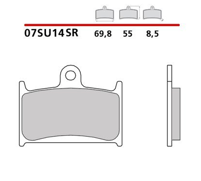 Soft sintered front brake pads - MQ-07SU14-SR-A