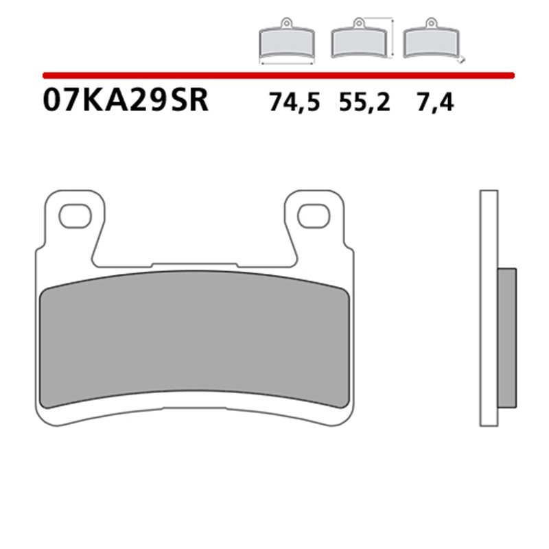 Soft sintered front brake pads - MQ-07KA29-SR-A