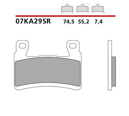 Soft sintered front brake pads - MQ-07KA29-SR-A