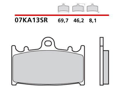 Soft sintered front brake pads - MQ-07KA13-SR-A