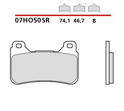 Soft sintered front brake pads - MQ-07HO50-SR-A