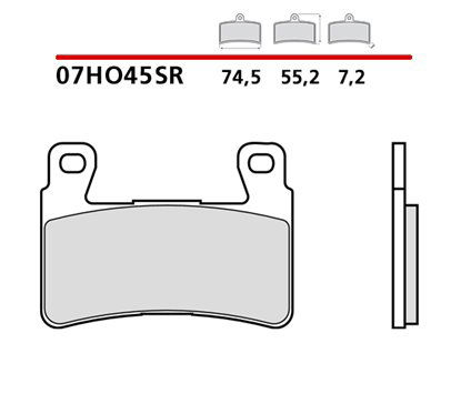 Soft sintered front brake pads - MQ-07HO45-SR-A