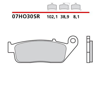 Soft sintered front brake pads - MQ-07HO30-SR-A
