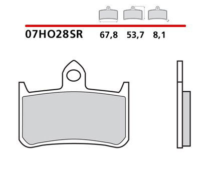 Soft sintered front brake pads - MQ-07HO28-SR-A