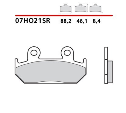 Soft sintered front brake pads - MQ-07HO21-SR-A