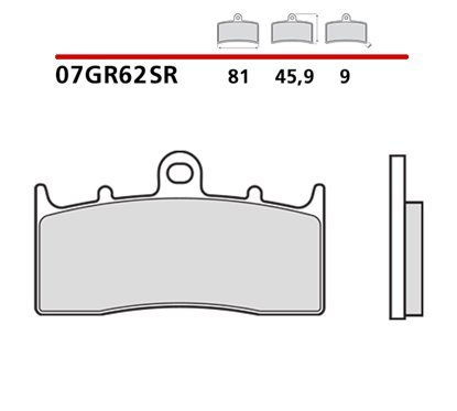 Soft sintered front brake pads - MQ-07GR62-SR-A