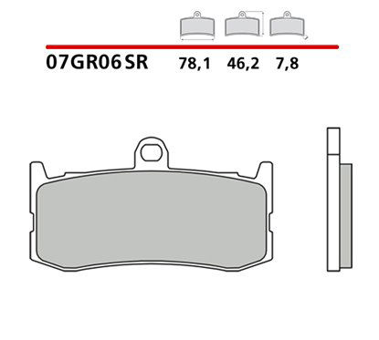 Soft sintered front brake pads - MQ-07GR06-SR-A