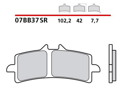 Soft sintered front brake pads - MQ-07BB37-SR-A