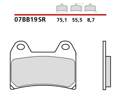 Soft sintered front brake pads - MQ-07BB19-SR-A
