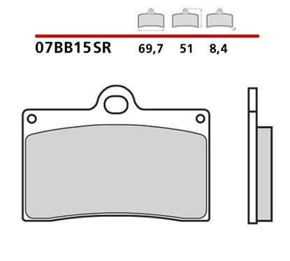 Soft sintered front brake pads - MQ-07BB15-SR-A