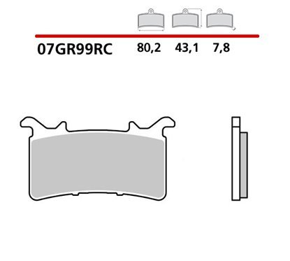 Carbon ceramic front brake pads for track - MQ-07GR99-RC-A Brembo
