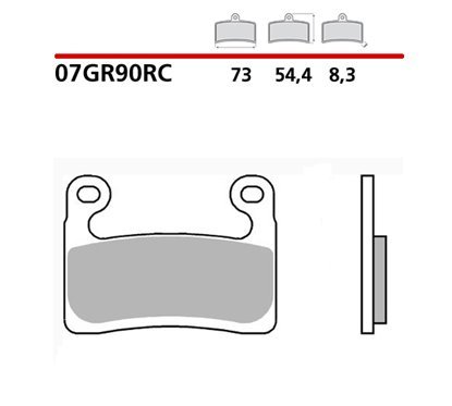 Carbon ceramic front brake pads for track - MQ-07GR90-RC-A Brembo