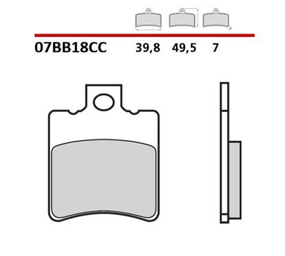 Organic rear brake pads - MQ-07BB18-CC-P Brembo