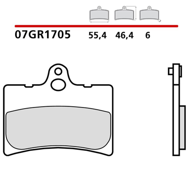 Rear brake pads - 07GR1705-CC-P Brembo